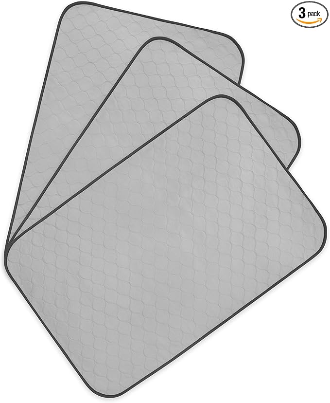 Pet Magasin Highly Absorbent Reusable Washable Pet Pads for Crate or Training with Waterproof Bottom (Pack of 3) (Pack of 3) (Grey, 39x26 Inch)