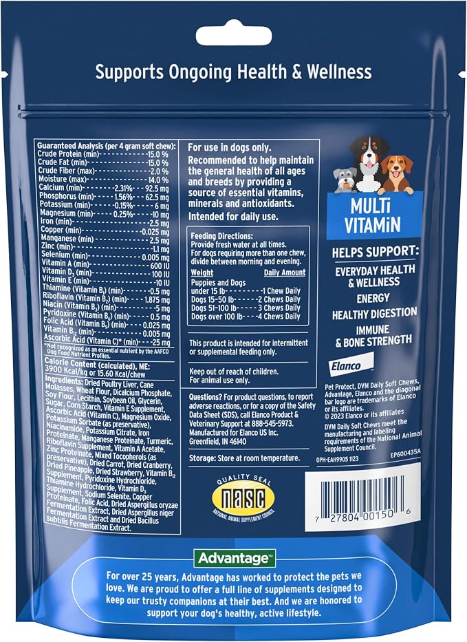 Bundle of Seresto Small Dog Vet-Recommended Flea & Tick Treatment & Prevention Collar for Dogs Under 18 lbs. | 8 Months Protection + Pet Protect Vet-Formulated Daily Multivitamin for Dogs | 60 Chews