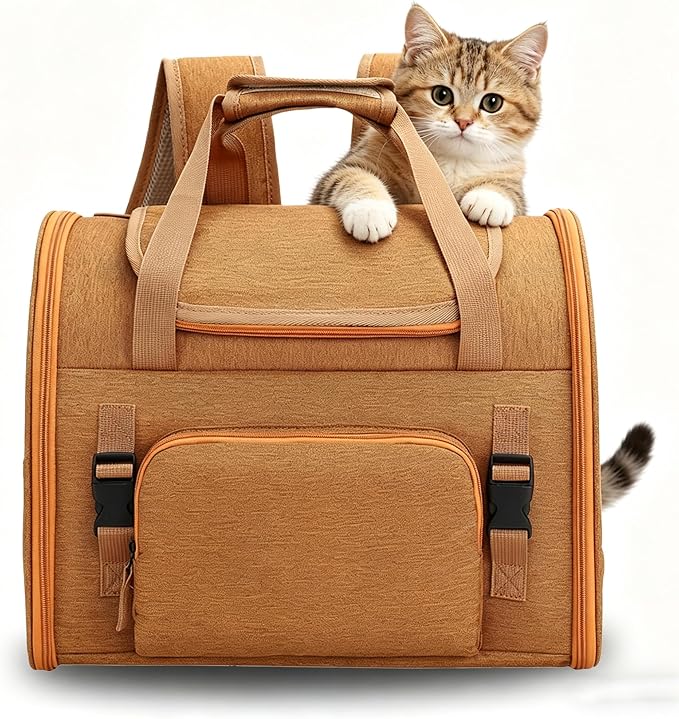 Pet Carrier Backpack, Expandable & Collapsible, Breathable Mesh Design, Portable Travel Bag for Large/Medium/Small Dogs, Cats & Puppies
