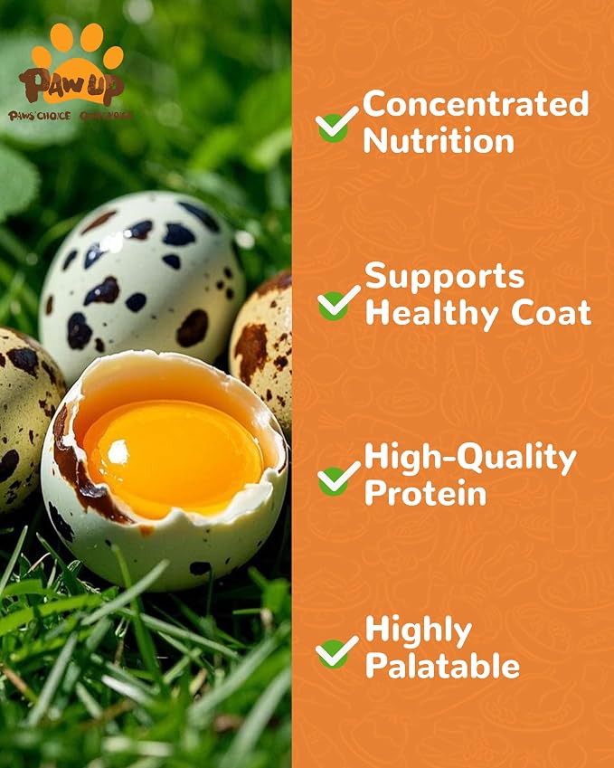 PAWUP Freeze Dried Quail Egg Yolk Pet Treats, Freeze Dried Minnows Dogs Treats 100% Raw Single-Ingredient Healthy Training Rewards & Meal Toppers