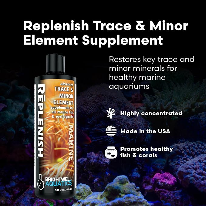 Brightwell Aquatics Replenish Trace Element Supplement for Reef Tanks, 125 ml