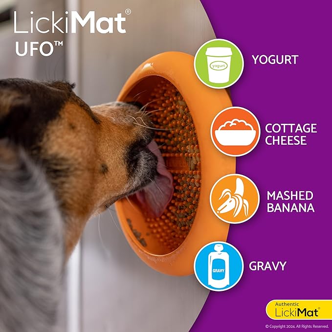 Lickimat UFO Pet Feeder, Dog Dish, Suction Cups, Wet Food