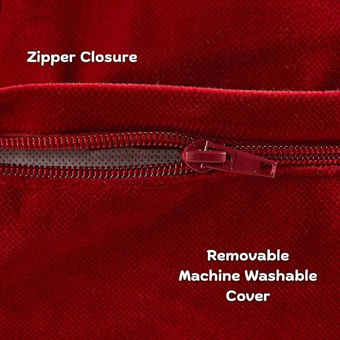 Happy Hounds Daisy Deluxe Supportive Sherpa Dog Bed, Small (36 x 24 in.), Red