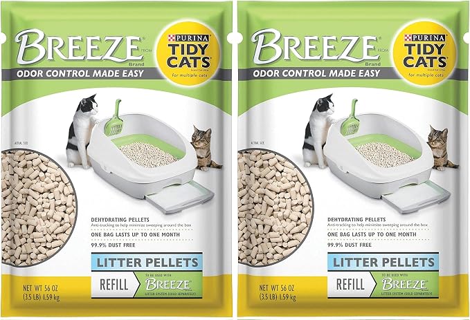 Purina Litter Tidy Cat Breeze Pellets, 3.5 lb, 2 Packs, Limited Edition