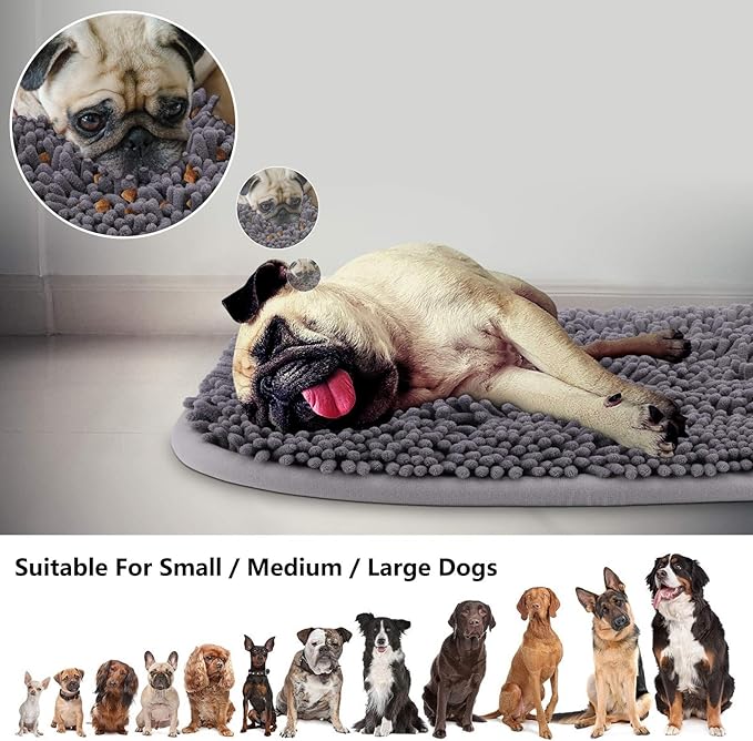 Rundik Snuffle Mat for Dogs, 17'' x 21'' Dog Sniffing Interactive Feeding Game Boredom, Puzzle Toys Encourages Natural Foraging Skills and Stress Relief Small/Medium/Large Dogs