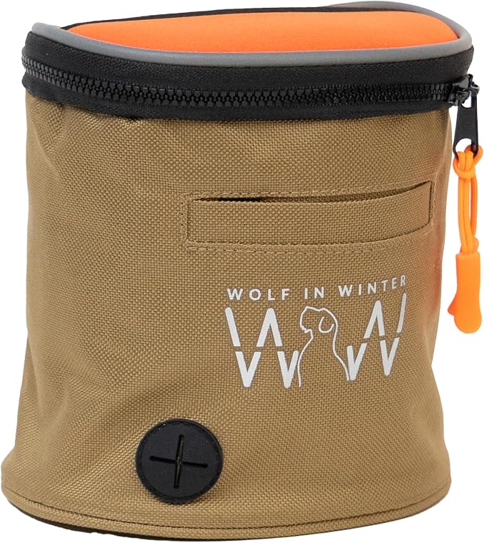 Quickdraw Treat Pouch – Compact Dog Training Bag with Reflective Trim, Built-in Poop Bag Dispenser, and Adjustable Waist Belt – Ideal for Walks, Hikes, and Training Sessions (Orange)