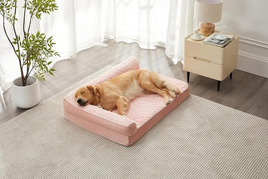 BFPETHOME Orthopedic Dog Beds for Large Dogs-Waterproof Sofa Dog Bed with Removable Washable Cover, Big Pet Bed with Waterproof Lining and Nonskid Bottom,Pet Bed for Large Dogs