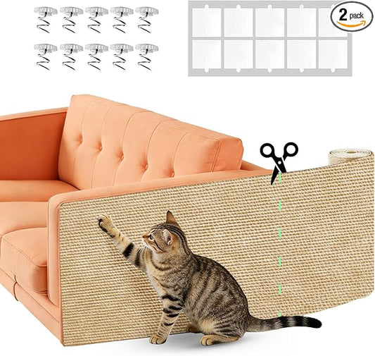 Couch Protector from Cat Claws 78.7" x 15.8" Trimmable DIY Self-Adhesive Cat Scratch Mat for Furniture Couch or Wall Protector, Covering Cat Scratching Post Indoor