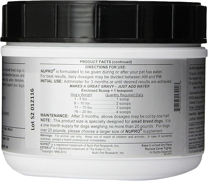 Nupro Joint and Immunity Support for Dogs, 1-Pound (Small Breed Size) 2 Pack
