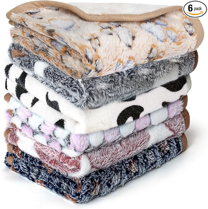 YedsIntu 6 Pcs Washable Guinea Pig Blankets Absorbent Animal Fleece Bedding Waterproof Cage Liners Reusable Pet Pee Pad Sleep Mat Pad Cover for Hamster Ferret Rabbit Chinchilla Hedgehog (20"x30")