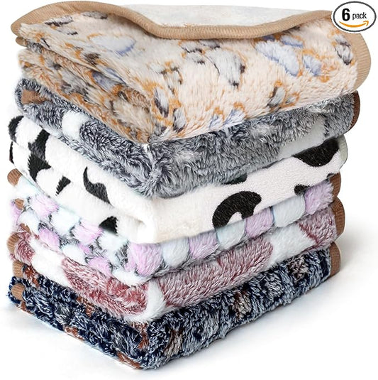 YedsIntu 6 Pcs Washable Guinea Pig Blankets Absorbent Animal Fleece Bedding Waterproof Cage Liners Reusable Pet Pee Pad Sleep Mat Pad Cover for Hamster Ferret Rabbit Chinchilla Hedgehog (20"x30")