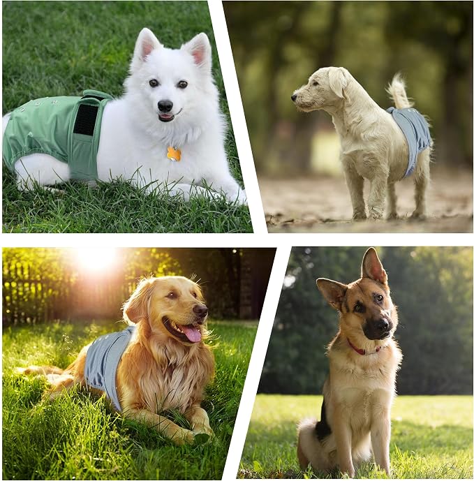 Reusable Female Dog Diapers 3Pack,Washable Diaper for Doggie,Highly Absorbent Dog Diaper,Adjustable Leakproof Puppy Diapers Skirt for Heat,Incontinence,Period Doggy Nappies XXL