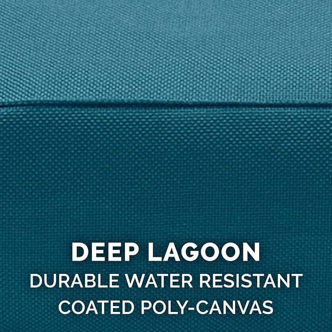Furhaven Indoor/Outdoor Logo Oxford Polycanvas Mattress - Water-Resistant Orthopedic Dog Bed w/ Removable Cover, 125 lb max - Deep Lagoon, Large