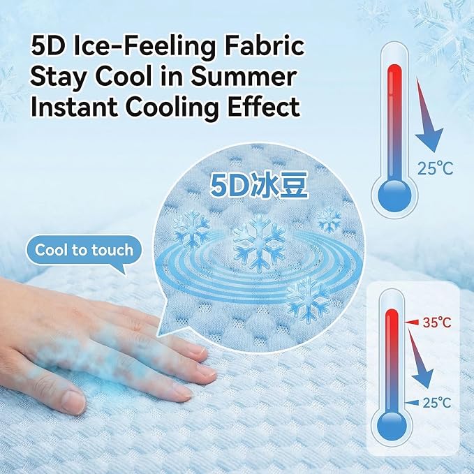 Cooling Dog Bed Cat Bed for Small Medium Large Dogs & Cats, Washable Pet Sofa Bed with 5D Breathable Fabric, Orthopedic Calming Bolster Bed, High-Resilience PP Cotton Blue 35.4"x21.7"x9.8"