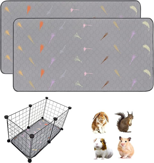 2Pcs Guinea Pig Cage Liners,Guinea Pig Fleece Cage Liners12''X24'' Super Absorbent Washable Pee Pads Reusable for Rabbit Hamster Chinchilla