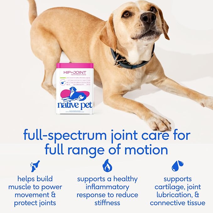 Native Pet Mobility & Radiance Pack: Hip & Joint Supplement for Dogs - Supports Joints, Cartilage, Muscles & Anti-Inflammatory - 30 Scoops & Omega 3 Fish Oil for Dogs Skin, Coat & Joints 8 Oz