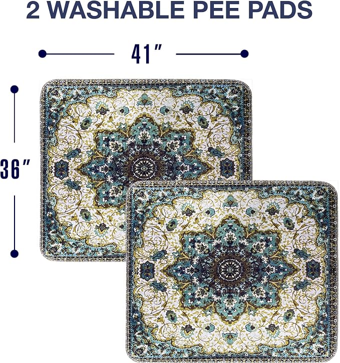 PUPIBOO Washable Pee Pads for Dogs and Cats - Super Absorbent Reusable Puppy Training Pads - 100% Waterproof, Leak-Proof & Non-Slip Whelping Pads for Pet Housebreaking