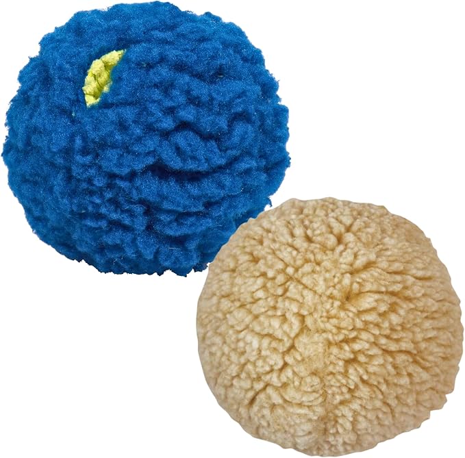HuggleHounds Plush Ball Dog Toy & Treat Dispensing Ball - Interactive Enrichment Toys for Dogs, Durable Stuffed Soft Plush for Small and Large Breeds - 8" HuggleFleece, Large