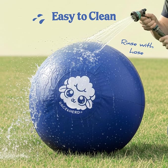 Race&Herd 18" Original XXL Herding Ball for Dogs - Herding Toys, Giant Dog Ball for Australian Shepherds, Border Collies - Durable Dog Outdoor Training Toy for Small Breeds (Ocean)