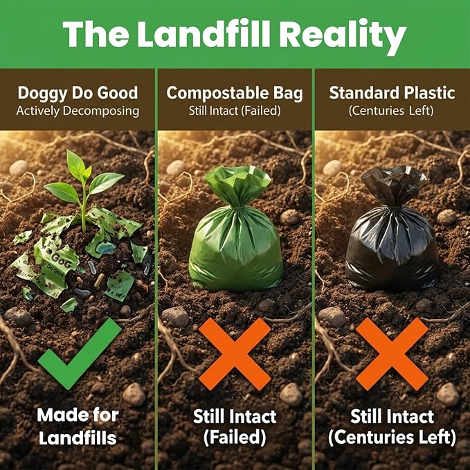 Doggy Do Good - 200 Count, Heavy Duty Poop Bags for Dogs - Standard Size - Dog Waste Bags Made with 50% Recycled Plastic + 15% Biobased Material - Landfill-Friendly, Unscented, Leak-Proof