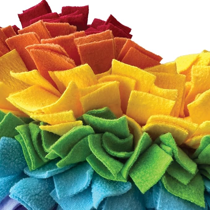 FOUFIT foufouBRAND Heart Rainbow One Love Snuffle Pet Playing Mat, 6.5-inch Length, Pet Accessories