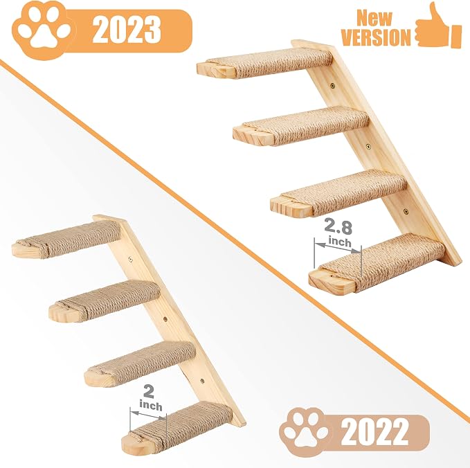 Wall Furniture Set, Including Floating Shelf Climbing Step, Wall Tree, Hammock, Mounted for Cat Playing, Sleeping, Climbing