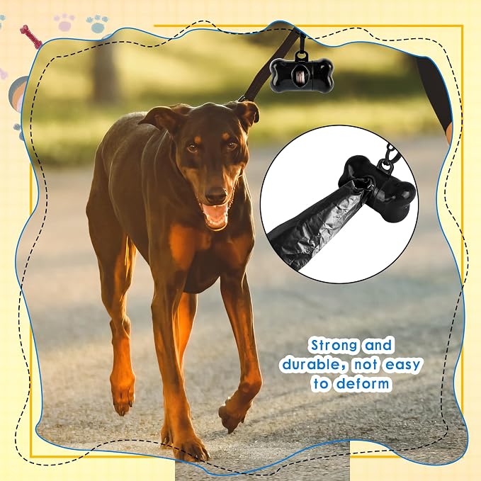 56 Pack Dog Poop Trash Bag Holder Dispenser Bone Shaped Puppy Poop Waste Bag Holder Plastic Leak Proof Pet Waste Disposal Bag for Leash with Hook Walking Dog Outdoor Camp Pet Supplies
