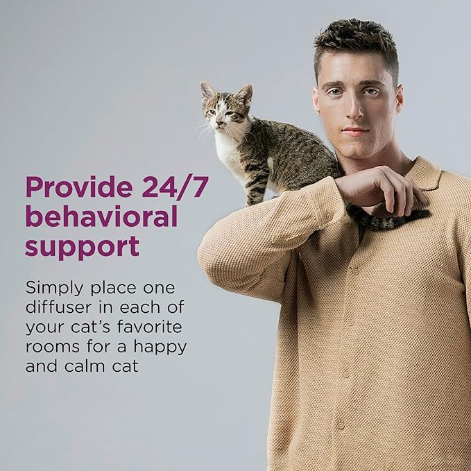 Comfort Zone 60 Day Starter Kit: 1 Cat Calming Diffuser & 2 Refills; Cat Pheromones Help Anxiety; Reduce Stress,Urine Marking,Scratching,(Pack of 2)