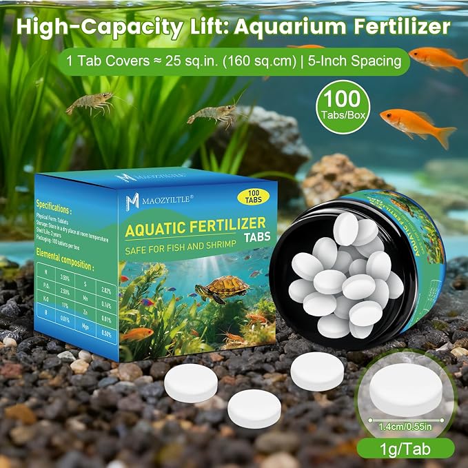Root Tabs, Aquarium Plant Fertilizer, Aquarium Water Care Tabs, 100 Tabs Aquarium Plant Food Safe for Fish and Shrimp, Aquatic Plant Fertilizer for Planted Aquarium Substrate (100)