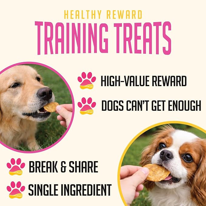 SitStay Chicken Chips Dog Treats, Chicken Chips for Dogs - Single Ingredient Dog Treats - Dehydrated, 80% Protein Low Fat - Training Rewards - All Breeds & Life Stages - Made in USA - 3 Travel Bags