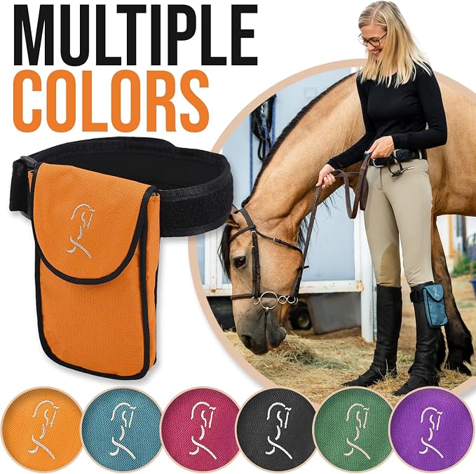Woofhoof Equestrian Cell Phone Holder, XL Orange On The Calf/Leg Band Holster - Perfect Horse Accessories, Universal Fit, Padded Strap, Magnetic Closure, Made of Durable Nylon, Machine Washable
