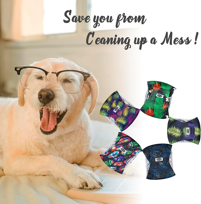 Tuiskusa Male Dog Diapers, High Absorbing Dog Belly Bands for Male Dogs, Washable Reusable Dog Male Wraps(5 Pack)