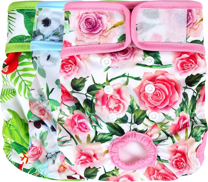 wegreeco Washable Female Dog Diapers (Pack of 3)