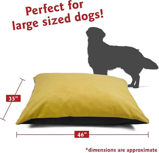 Majestic Pet Villa Apple Large Rectangle Comfy Dog Crate Bed - Washable, Non Slip, Super Value Pillow - Dog Kennel Bed for Sleeping - Large Breed, 46 x 35 Inch