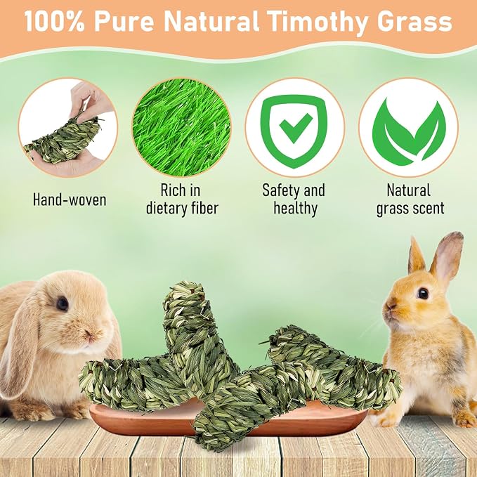 Hamiledyi Bunny Chew Toys Rabbit Rattan Grass Scratcher Climbing Tree Fun Tree Carrot Play Toys 10 Pcs Rabbit Chew Ball Timothy Grass Ball Small Animal Activity Play Chew Toys Teeth Grinding