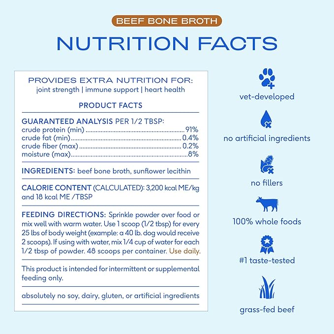 Native Pet Beef Bone Broth Powder for Dogs (48 Servings) & Goat Milk Powder for Dogs (60 Scoops) - Organic Goat Milk to Support a Healthy Digestive System and Beef Bone Broth Protein Rich Supplement