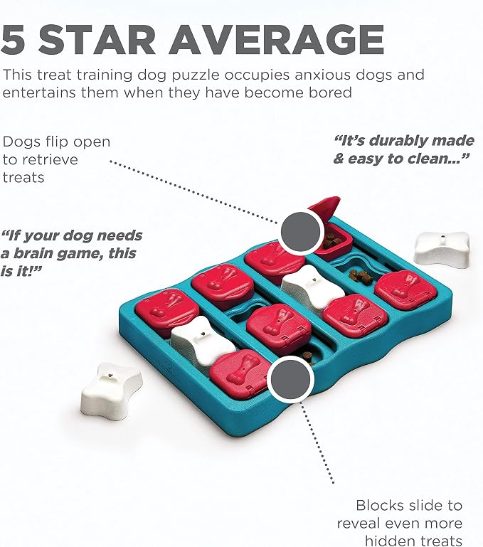 Starmark Treat Dispensing Bob-a-Lot Dog Toy, All Breed Sizes (Pack of 1) & Outward Hound Nina Ottosson Dog Brick Dog Puzzle Interactive Treat Puzzle Dog Enrichment Dog Toy