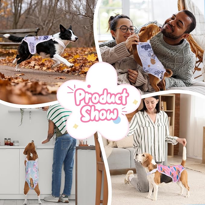 3 Pack Washable Female Dog Diapers with Adjustable Suspender, Reusable Sanitary Panties for Dogs in Heat, Leak-Proof Design for Small Dogs