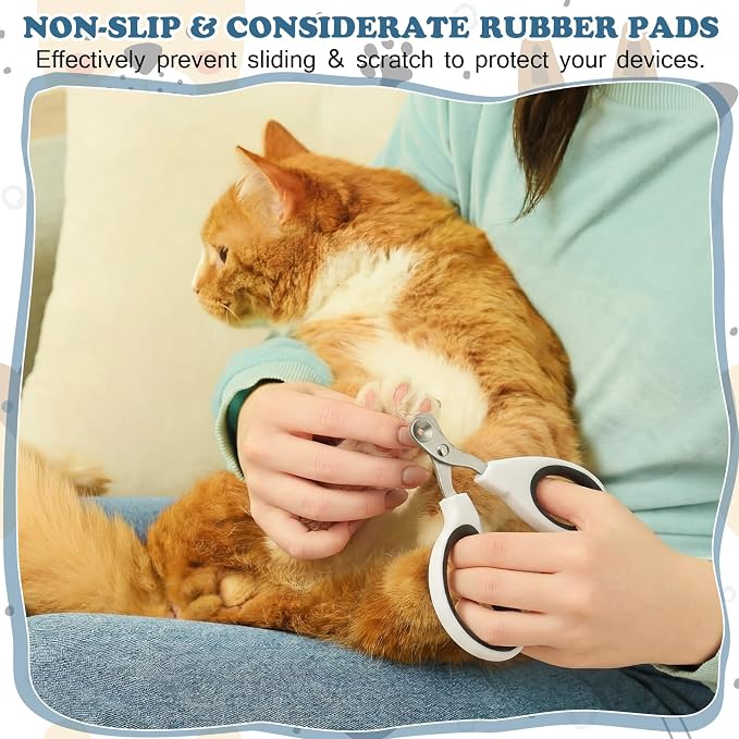 Therwen 24 Pcs Cat Nail Clipper Bulk Cat Nail Trimmer Kitten Claw Clippers Pet Nails Cutter Claw Care for Cats Kittens Bunny Puppy Rabbit Gatos Sharp Safer (Single-Hole,White Series)