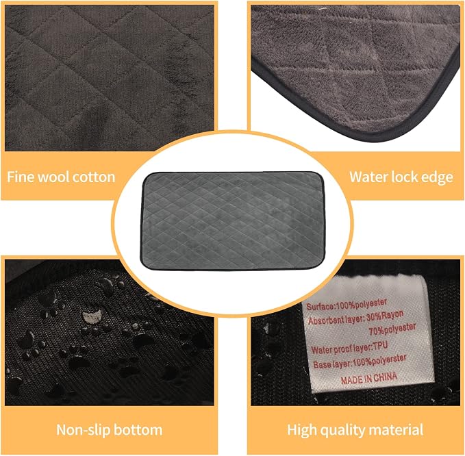 2 Packs Fleece Guinea Pig Cage Liner Washable, Waterproof & Anti Slip Guinea Pig Fleece Cage Liners Super Absorbent Reusable Guinea Pig Bedding Pee Pads Accessories