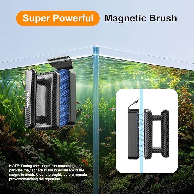 Aquarium Magnet Glass Cleaner（M） | Very magnetic，The handle is easy to grip，Easily Remove Stains，Dual-Sided Cleaning Surfaces，Self-floating Design