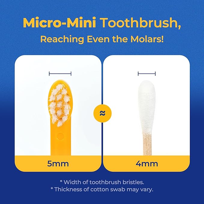 PETHROOM] Pet Dental Toothbrush for Cats and Small Dogs - Soft Bristle Deep Cleaning, Toothbrush Set for Dogs & Cats – Ultra-Fine Bristles for Precise Dental Care (Deep Point/Extra Small)