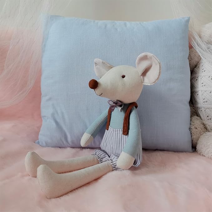 Prince Mouse Stuffed Animals,15.7" Tall Rat Plushies with Backpack Pants,Cute Stuffed Animal for Girls As Birthday, Easter