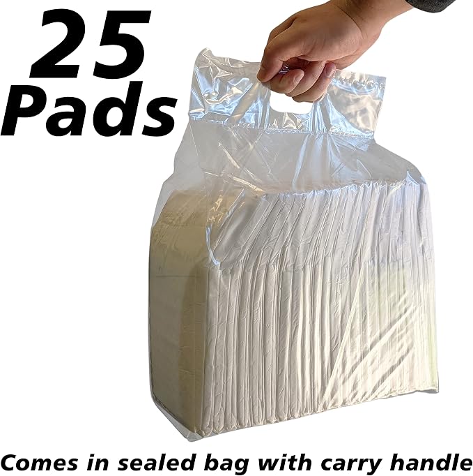 Ultra Absorbent - Leak-Proof Pee Pads for Dogs Rabbits and Cats (5 Layers) with Pheromone Attractant Scent to Improve Potty Training Success - (25 Count) - X-Large - 28" x 34" by SciencePurchase