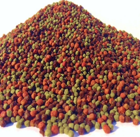 3mm - 1/8" 3-Type Ultra Mix of Floating Pellets for Cichlids, All Medium Tropical Fish, Koi & Pond Fish...40-lbs