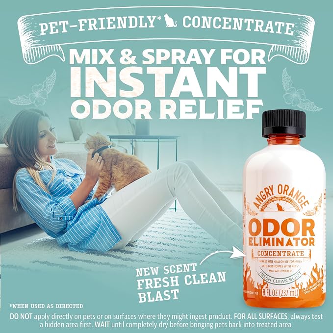 ANGRY ORANGE Fresh Scent Pet Odor & Stain Bundle – Odor Eliminator + Concentrate + Enzyme Cleaner