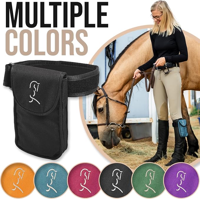 Woofhoof Equestrian Cell Phone Holder, XXL Black On The Calf/Leg Band Holster - Perfect Horse Accessories, Universal Fit, Padded Strap, Magnetic Closure, Made of Durable Nylon, Machine Washable