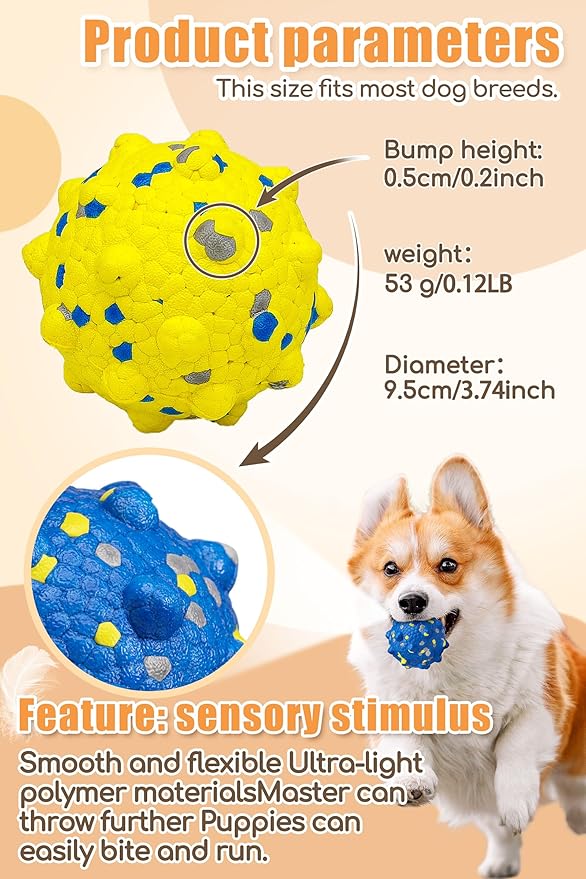 Moonorange 3.7'' Dog Balls for Dogs Aggressive Chewers Indestructible Tennis Durable Bouncy Interactive Dog Toy for Fetch Game Floating Balls (Grey Large)