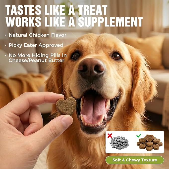 Dog Probiotics 2 Billion CFU & 6 Strains - Advanced Digestive Support with Bacillus Subtilis - Soft Chews for Gut Health, Bloating & Healthy Stool - Daily Supplement for All Breeds