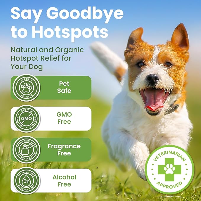 Hot Spot Treatment for Dogs - Pet Wound Care: Healing Ointment for Pets Itchy Skin Relief, Dry Skin Treatment, Natural Allergy Relief, Dog Paw Balm + Manuka Honey, Aloe Vera, Vitamin E (8 Oz.)